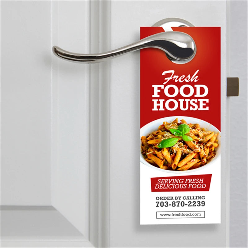 Customized Paper Door Hanger Flyer (100 Pieces)