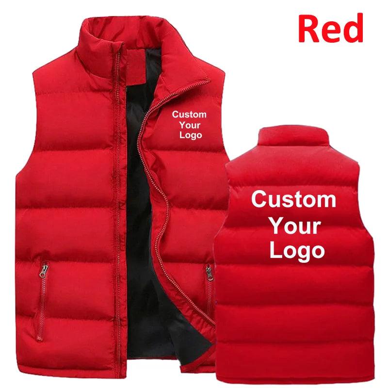 Men's Custom Logo Zipper Warm Vest