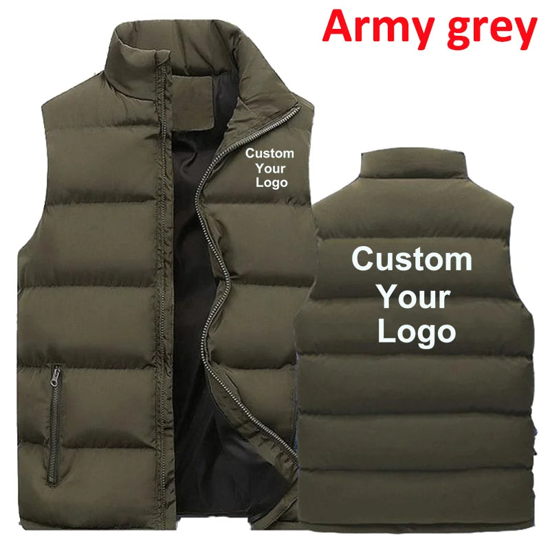 Men's Custom Logo Zipper Warm Vest