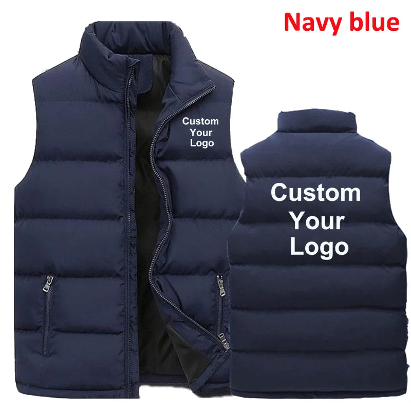 Men's Custom Logo Zipper Warm Vest