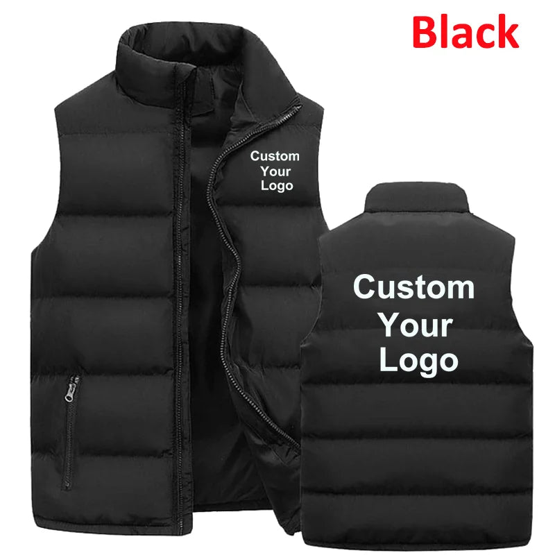 Men's Custom Logo Zipper Warm Vest