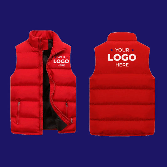 Men's Custom Logo Zipper Warm Vest